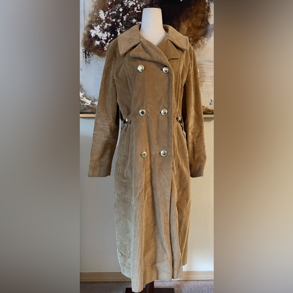 True vintage I.MAGNIN eco Count Romi ltd heavy rancher corduroy trench size M L
